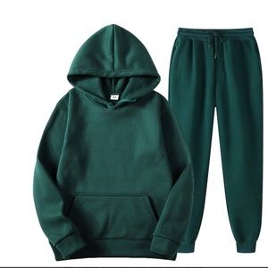 Women's Hoodie + Sweatpants/Tracksuit Two-Piece Set. Dark Green/XL. NWT